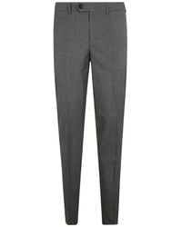 Brunello Cucinelli - Mid-Waist Straight Wool Casual Pants - Lyst