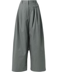 Tibi - Pleated Cotton-Twill Wide-Leg Pants - Lyst