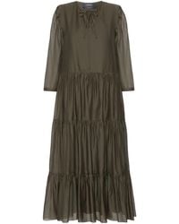 Max Mara - Cotton-Silk Voile Maxi Dress - Lyst