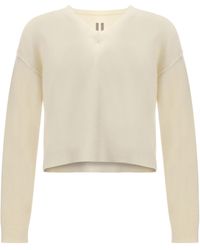 Rick Owens - Ribbed V-Neck Sweater - Lyst