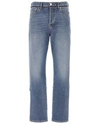 Valentino - Logo Patch Straight Leg Jeans - Lyst