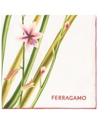 Ferragamo - Floral Logo Printed Scarf - Lyst