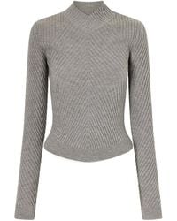 Victoria Beckham - Georgia Ribbed Merino Wool Sweater - Lyst
