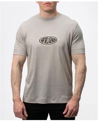 Emporio Armani - Logo Embroidered Crew Neck T-Shirt - Lyst