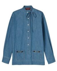 Gucci - Denim Shirt With Horsebit - Lyst