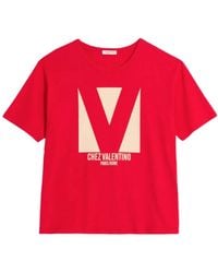 Valentino - Chez -Printed Crewneck T-Shirt - Lyst