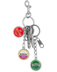 Balenciaga - Bottle Cap Charm Detailed Keychain - Lyst