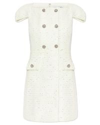 Self-Portrait - Sp Lime Boucle Mini Dress - Lyst