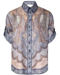 Zimmermann - Wanderlust Printed Short Sleeve Shirt - Lyst