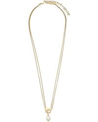 Ferragamo - Ferragamo Pearl Pendant Necklace - Lyst