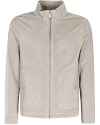 Eleventy - Zip-Up Leather Jacket - Lyst