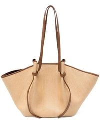 Yuzefi - Large Mochi Leather-Trim Woven Tote Bag - Lyst