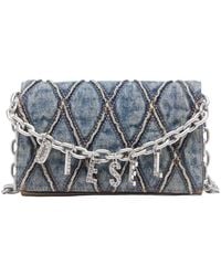 DIESEL - Charm-D Embellished Denim Strap Wallet - Lyst