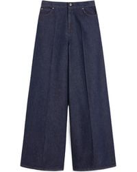 Max Mara - Button Detailed Wide-Leg Jeans - Lyst