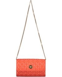 Versace - Quilted Foldover Top Clutch Bag - Lyst