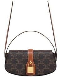 Celine - Logo Printed Cowhide Leather Lace Handbag - Lyst