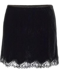 RIXO London - Kornelia Velvet Mini Skirt - Lyst
