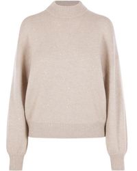 Brunello Cucinelli - Long-Sleeved High-Neck Jumper - Lyst