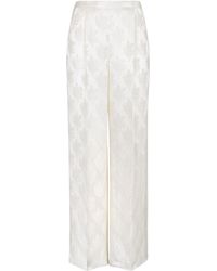 Fendi - Floral Jacquard Wide-Leg Trousers - Lyst
