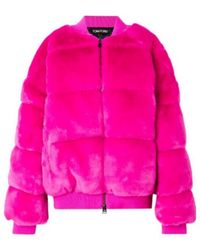 Tom Ford - Faux Fur Down Bomber Jacket - Lyst