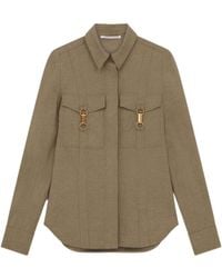 Stella McCartney - Clasp-Embellished Curved Hem Shirt - Lyst