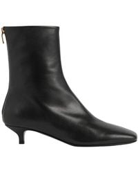 TOTEME - Rear-Zip Square-Toe Boots - Lyst
