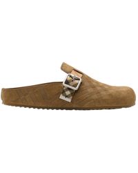 Burberry - Checked Buckle Detailed Slip-On Mules - Lyst
