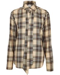 Saint Laurent - Patterned Long-Sleeve Shirt - Lyst