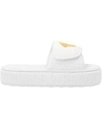Versace - Logo Monogram Platform Slides - Lyst