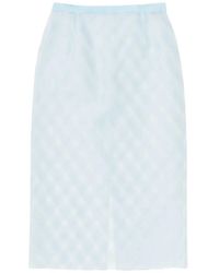 AURALEE - Plaid Midi Skirt - Lyst