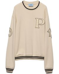 Prada - Cotton Fleece Sweatshirt With Patches - Lyst
