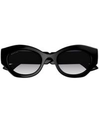 Gucci - Eyewear La Piscine Oval Frame Sunglasses - Lyst