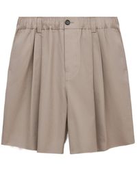 Marni - Canvas Shorts With Pleats - Lyst