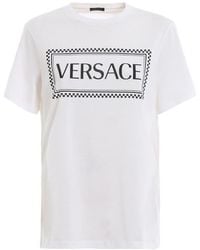 Versace - Logo-Print Crew Neck T-Shirt - Lyst