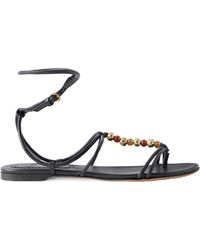 Isabel Marant - Yctoria Beaded-Strap Leather Sandals - Lyst