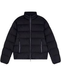 Emporio Armani - Water-Repellent, Quilted Nylon Down Jacket With Jacquard Logo Lettering - Lyst
