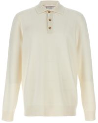 Brunello Cucinelli - Long-Sleeved Knitted Polo Shirt - Lyst
