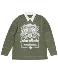 Acne Studios - Graphic Printed Long Sleeved Polo Shirt - Lyst