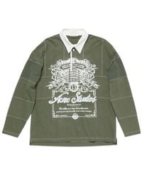 Acne Studios - Graphic Printed Long Sleeved Polo Shirt - Lyst