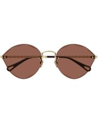 Chloé - Chloé Eyewear Geometric-Frame Rimless Sunglasses - Lyst
