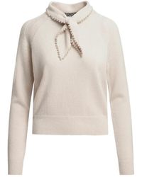 Essentiel Antwerp - Pearl-Accented Bow-Collar Sweater - Lyst