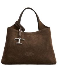 Tod's - Suede Top-Handle Tote Bag - Lyst