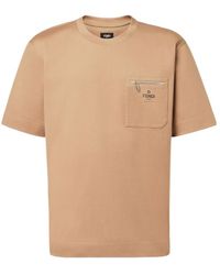 Fendi - Logo Printed Crewneck T-Shirt - Lyst