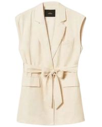Twinset - Print And Belt Sleeveless Jacket - Lyst