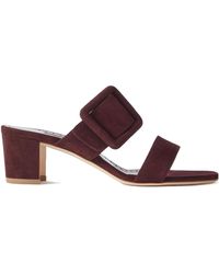 Manolo Blahnik - Round Head High-Heeled Sandals - Lyst