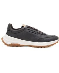 Emporio Armani - Boteh Capsule Collection Hammered-Finish Sneakers - Lyst