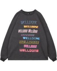 we11done - Logo-Print Cotton Jumper - Lyst
