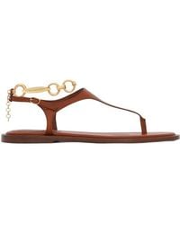 Zimmermann - Chain-Embellished Leather Sandals - Lyst