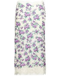 Rabanne - Rabanne Floral Embroidered Laced Midi Skirt - Lyst