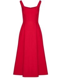 Valentino - Crepe Couture Midi Dress - Lyst
